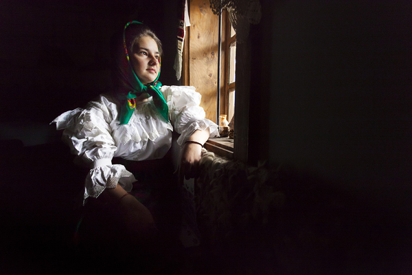 Portraits of girls from Maramures region in Romania